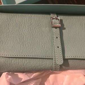 Mint Green TIFFANY Leather Clutch wallet